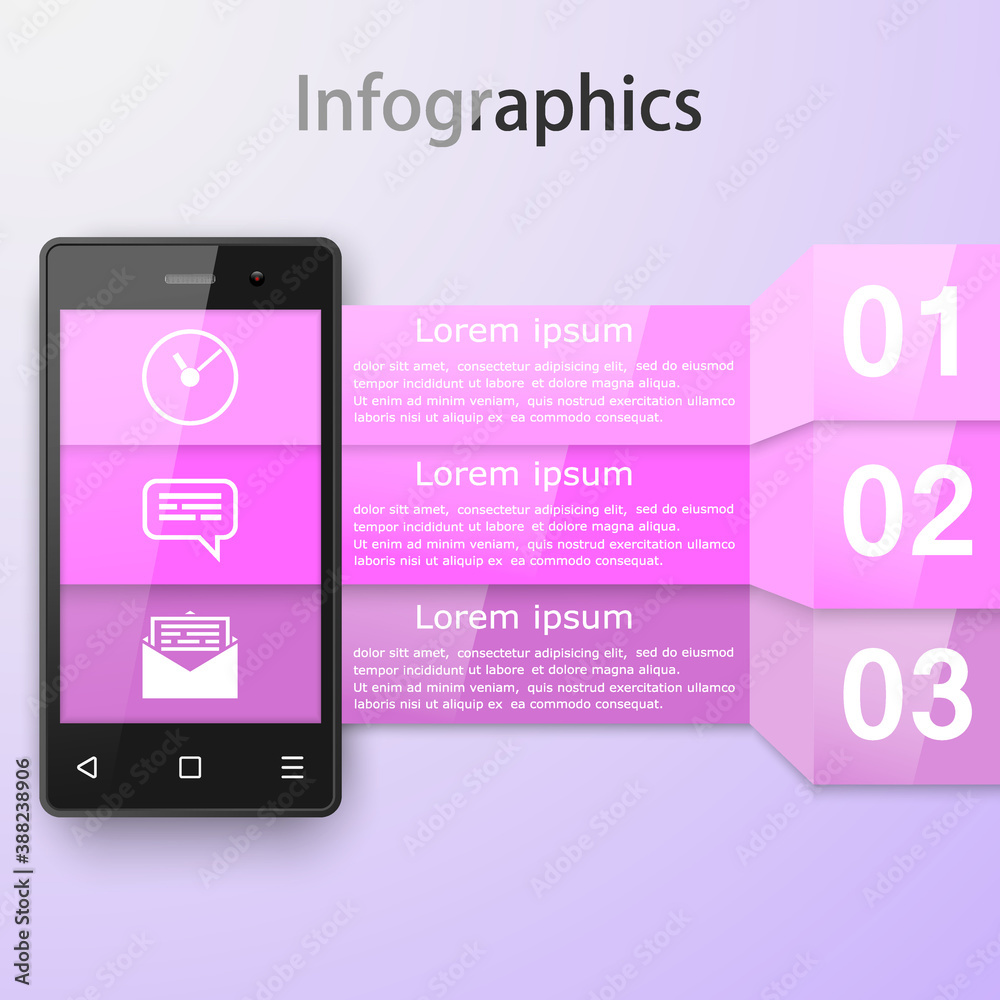 Infographics with a smartphone.