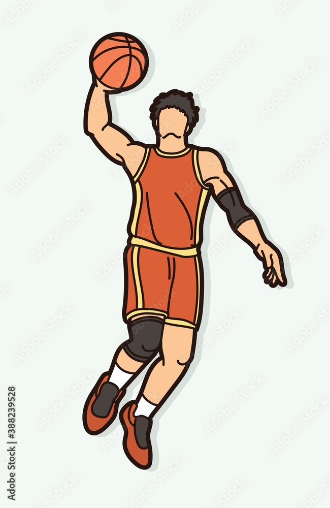 Basketball player action cartoon graphic vector Basketball player action cartoon graphic vector