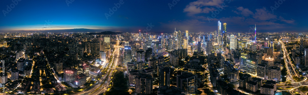 Night view of Guangzhou City, Guangdong Province, China