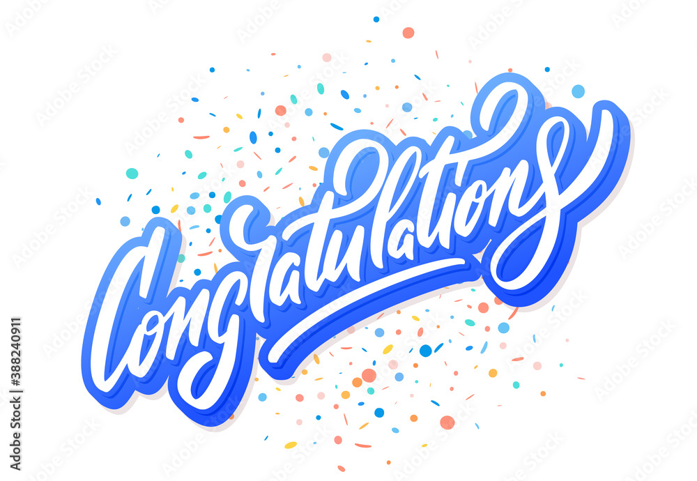 Congratulations. Greeting card. Vector lettering. Congratulations. Greeting card. Vector lettering.
