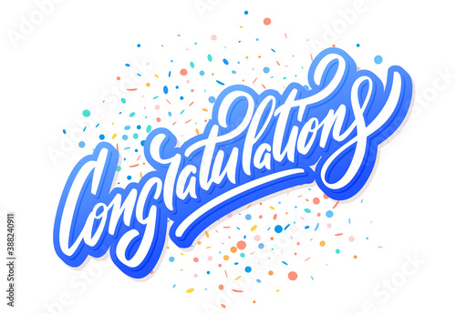 Congratulations. Greeting card. Vector lettering.