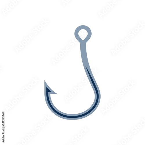 Fishhook Flat Icon Vector Logo Template Illustration