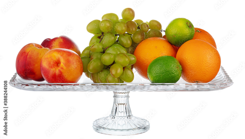 Glass bowl for fruits storage isolated on white Glass bowl for fruits storage isolated on white