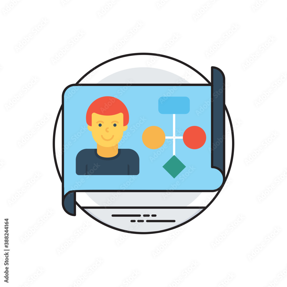 An electronic page showing human avatar along with workflow strategy to depict workflow
An electronic page showing human avatar along with workflow strategy to depict workflow