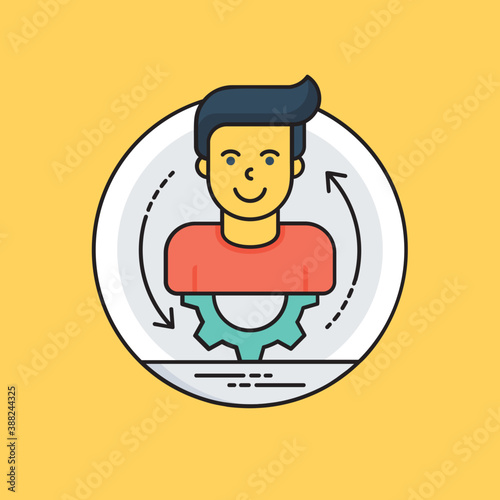 Smiling cartoon character is an icon for personal profile 
