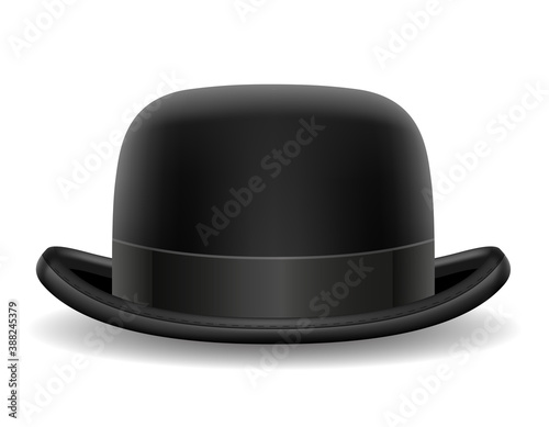 bowler hat black retro vector illustration