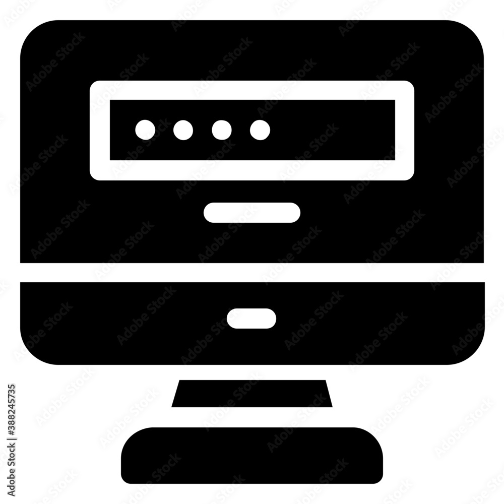 
Computer with login screen 
