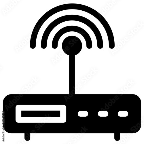 
An access point device with signals, wifi router
