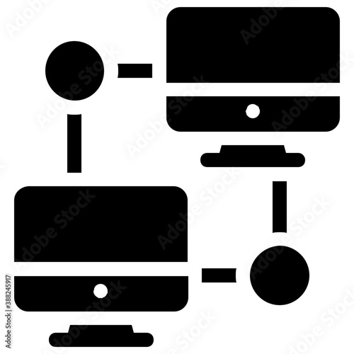 
Web server connected to the internet symbolising shared web hosting, 
