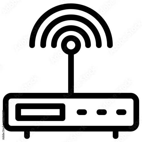 
An access point device with signals, wifi router
