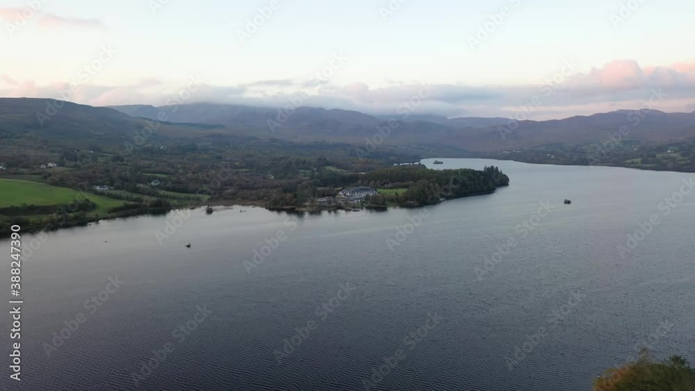 Aerial view of The Lake Eske and Harvey's Point in Donegal, Ireland Aerial view of The Lake Eske and Harvey's Point in Donegal, Ireland