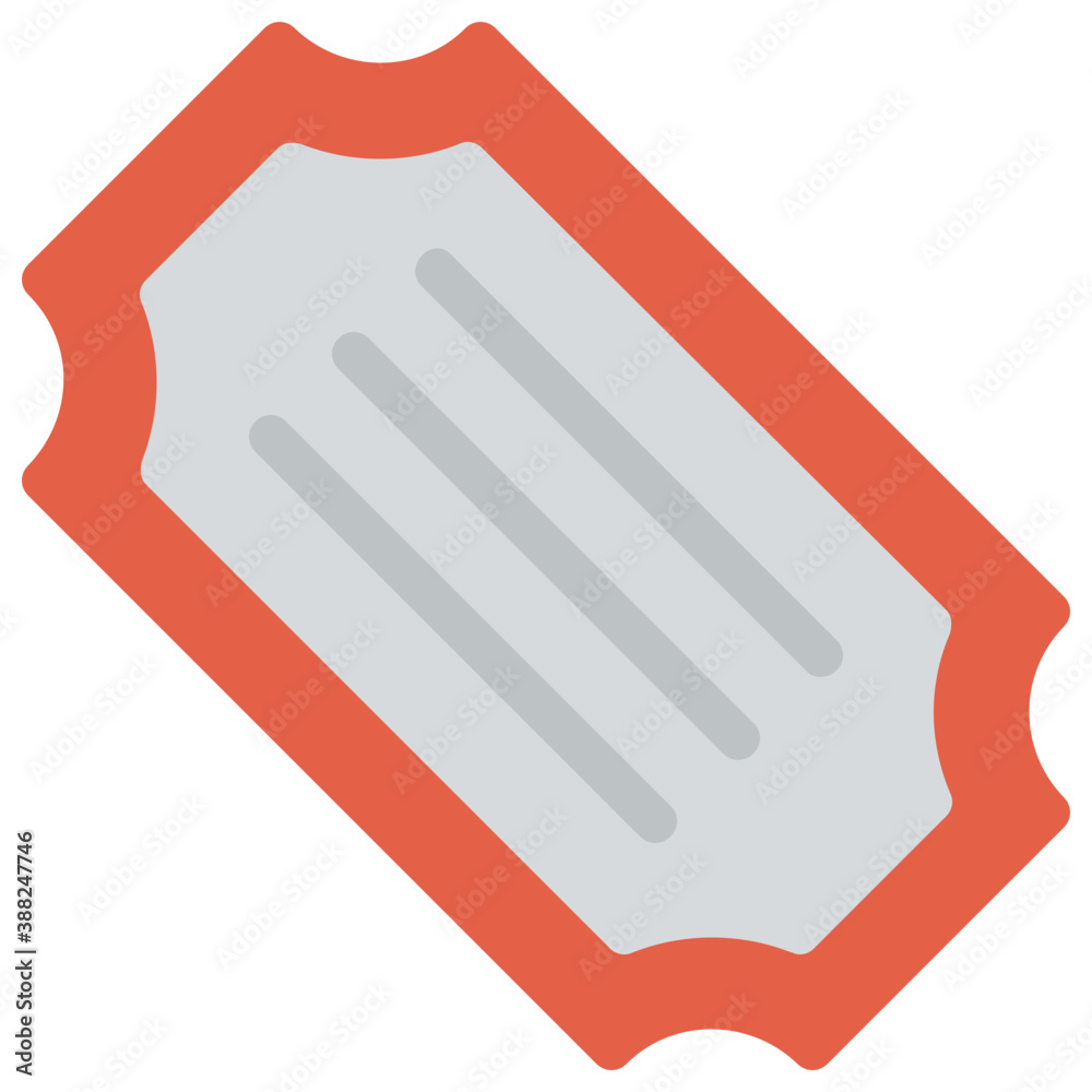 A blank ticket flat design icon
A blank ticket flat design icon