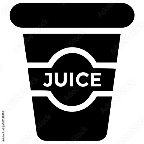 
A disposable glass of juice 
