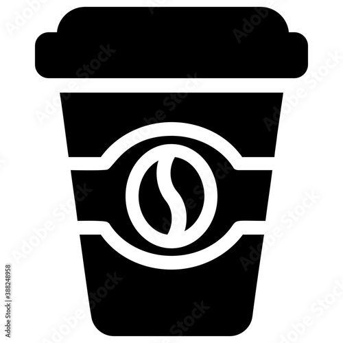 
A disposable glass of juice with straw  
