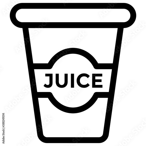 
A disposable glass of juice 
