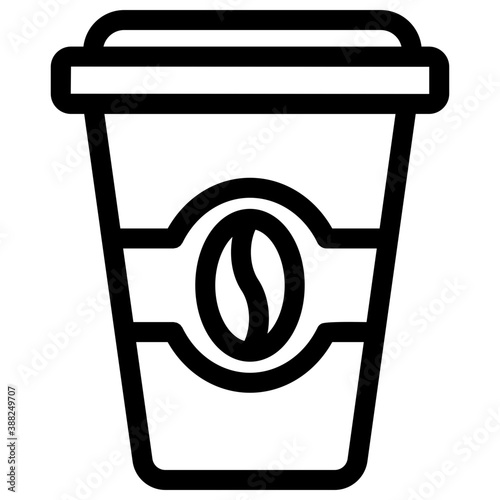 
A disposable glass of juice with straw  
