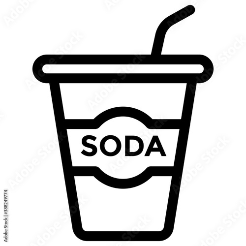
A disposable glass of juice with straw  
