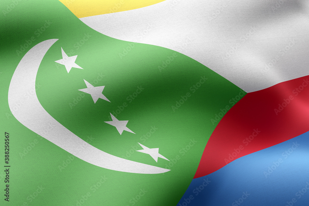 Union of the Comoros 3d flag Union of the Comoros 3d flag