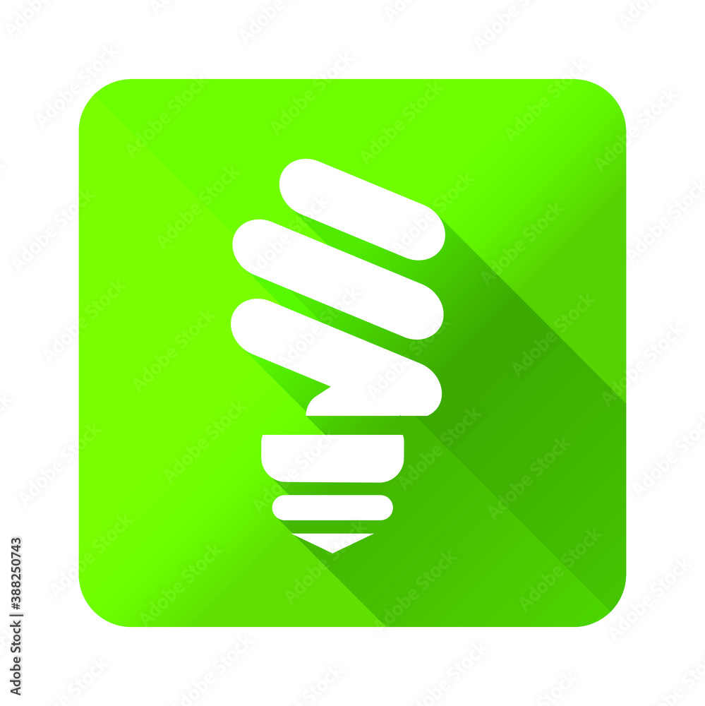 Flat Universal White Ecology Icon with Shadows on Realistic Colorful Button on Background . Isolated Vector Elements