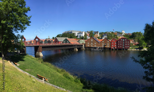 A panoramic view at the old town of Trondheim