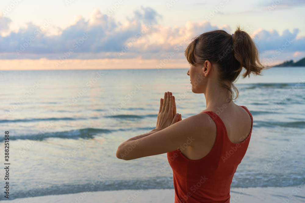 Yoga meditation, woman meditating