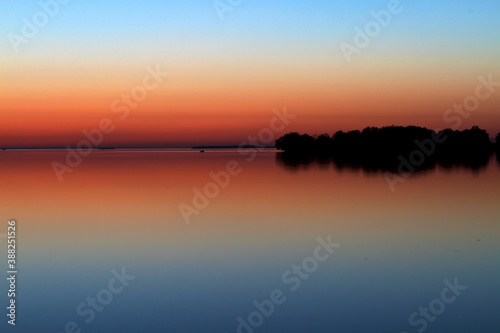 Evening sky over lake Vattern in Sweden