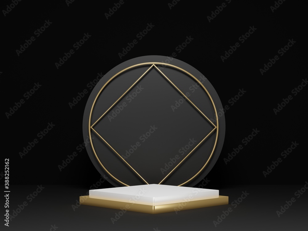 3d render - White podium minimal on black color background, Display for cosmetic perfume fashion natural product, simple clean design, luxury minimalist mockup. 3d render - White podium minimal on black color background, Display for cosmetic perfume fashion natural product, simple clean design, luxury minimalist mockup.