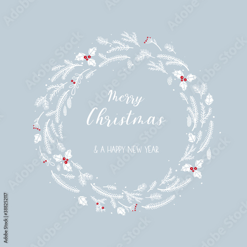 Lovely hand drawn Christmas wreath.