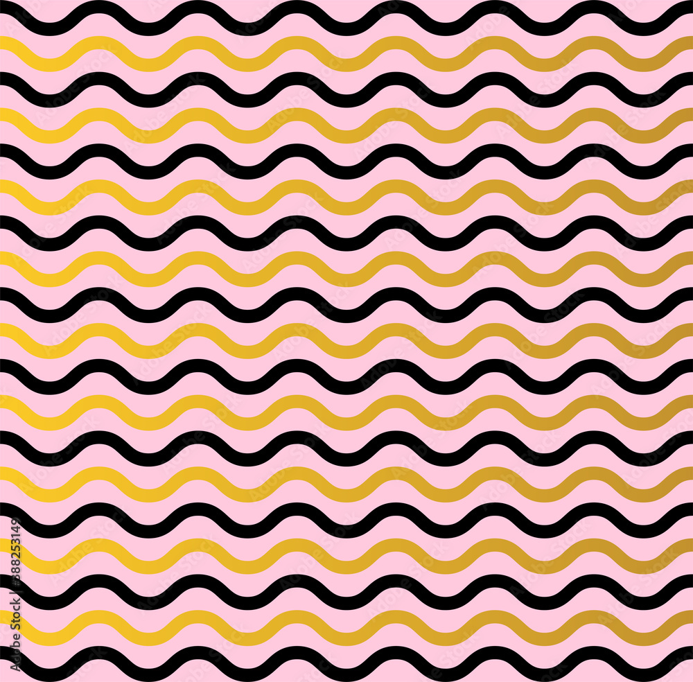 Abstract. Black,pink, gold background pattern seamless design for mask face, pillow, fashion, clothing, fabric. Vector.