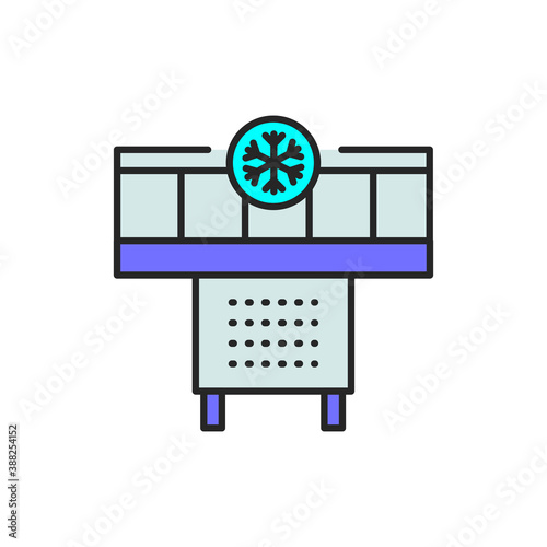 Freezer cold color line icon. Household equipment.