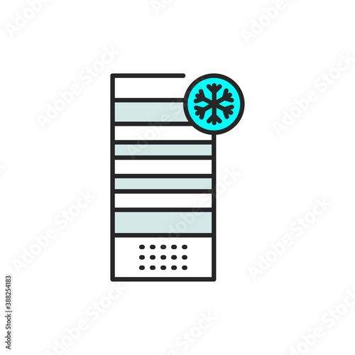 Freezer cold color line icon. Household equipment.