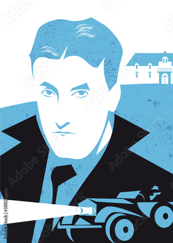 francis scott fitzgerald vector illustration
