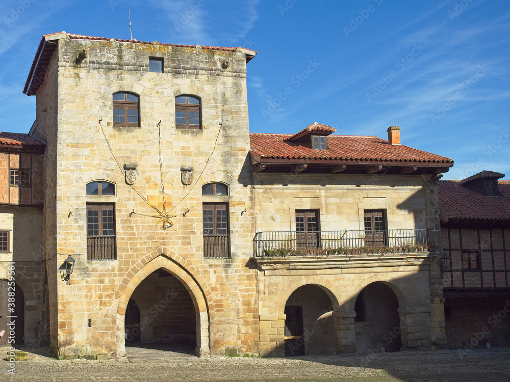 Stone houses and palaces in the town of Santillana del Mar