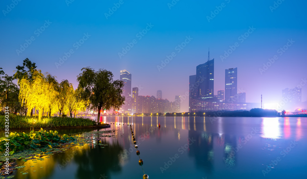 Night view of Hefei government affairs center