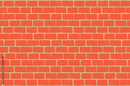 Brick wall vector cartoon background.