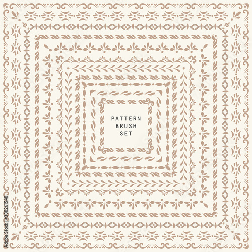Vector decorative square frame set