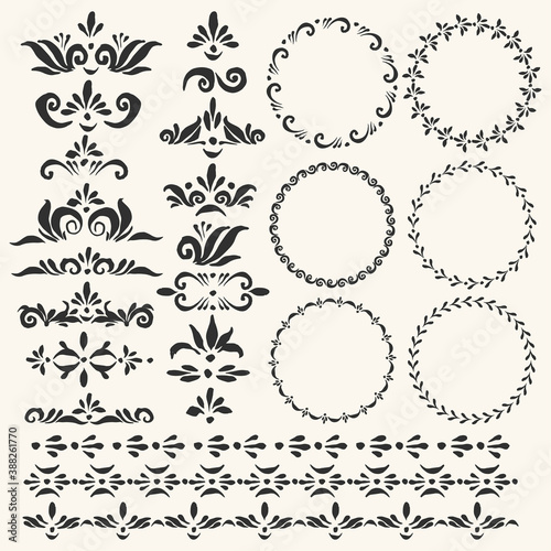 Set of vector decorative elements