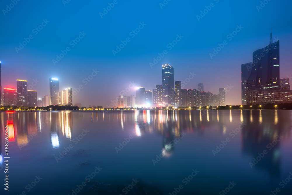 Night view of Hefei government affairs center Night view of Hefei government affairs center