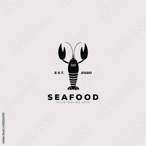 Lobster and seafood Silhouette Icon logo Background vector illustration design