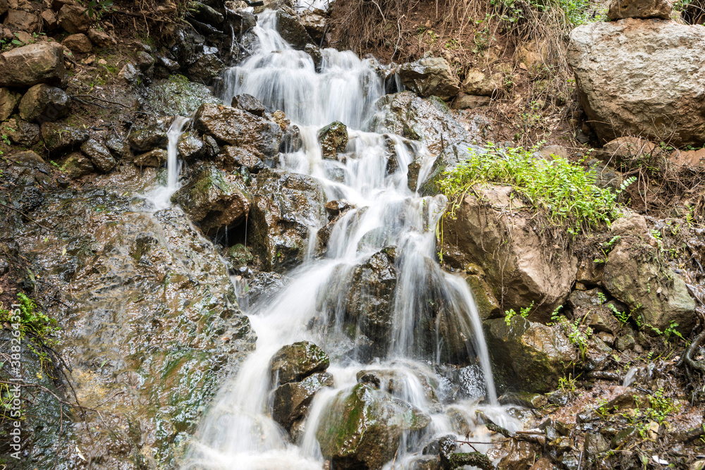Cascading waterfall in Qadisha valley, Lebanon Cascading waterfall in Qadisha valley, Lebanon