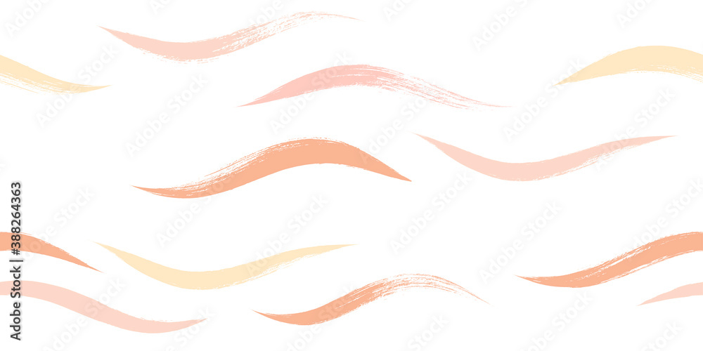 Seamless Wave Pattern, Hand drawn pink, orange and green girly stripe seamless background. Wavy vector beach brush stroke, curly pink pastel paint lines, watercolor beauty illustration Seamless Wave Pattern, Hand drawn pink, orange and green girly stripe seamless background. Wavy vector beach brush stroke, curly pink pastel paint lines, watercolor beauty illustration