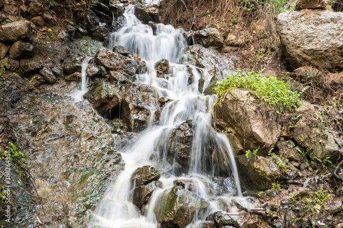 Cascading waterfall in Qadisha valley, Lebanon