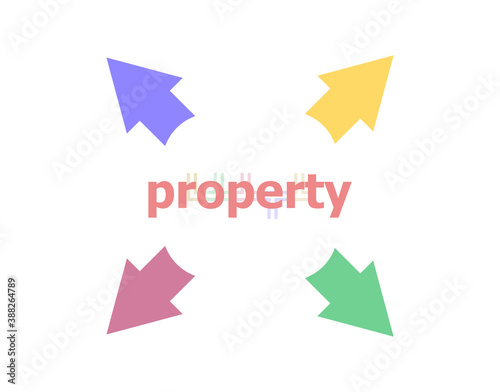 Text Property. Protection concept . Arrow with word propoerty