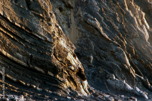 Detail of the cliffs by the shore of Basque Country