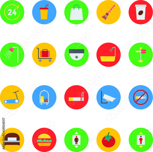 
Hotel and Restaurant Vector Icons 
