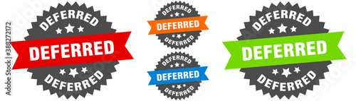 deferred sign. round ribbon label set. Seal