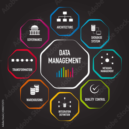 Data management flat vector and icon for presentation and report