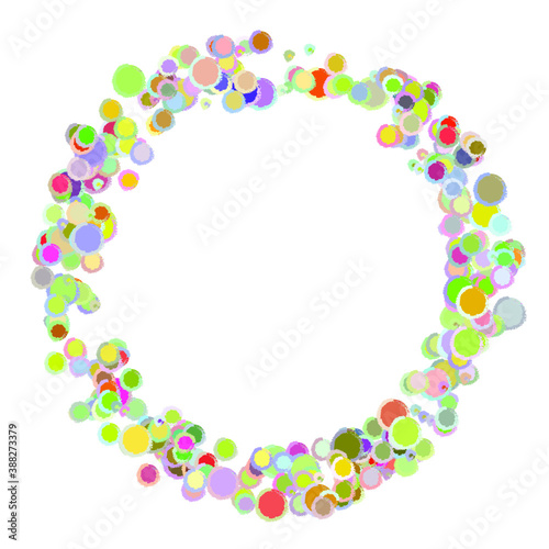 circle frame. multicolored circles.