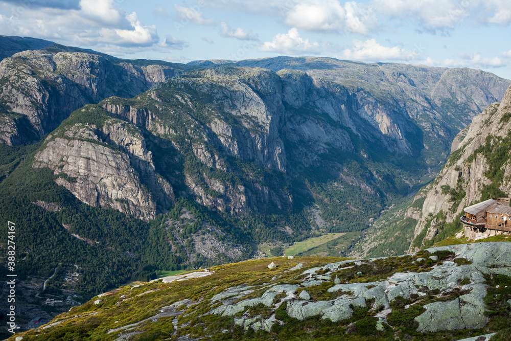 Mountain and valley view in the Norwegian mountains.