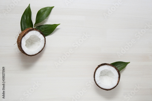 coconut on a light wooden background